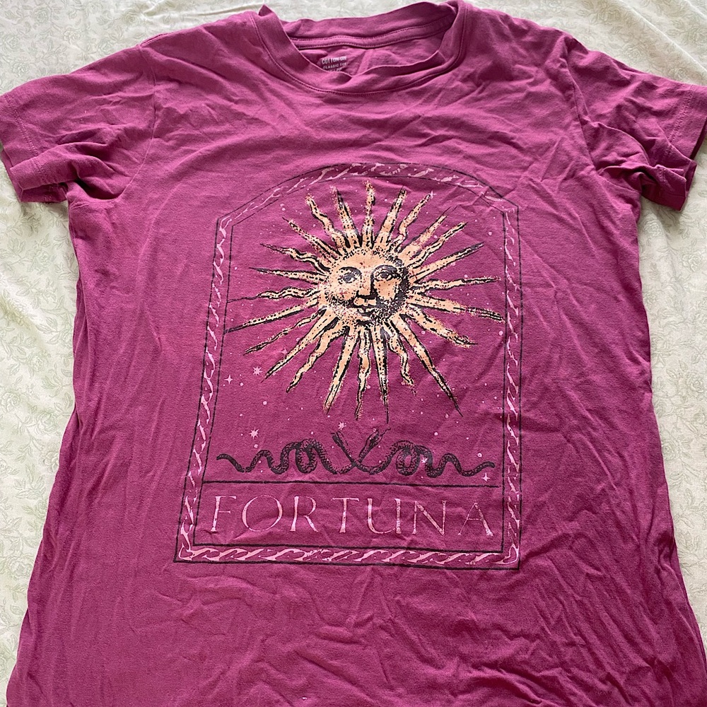 Pink patterned t-shirt